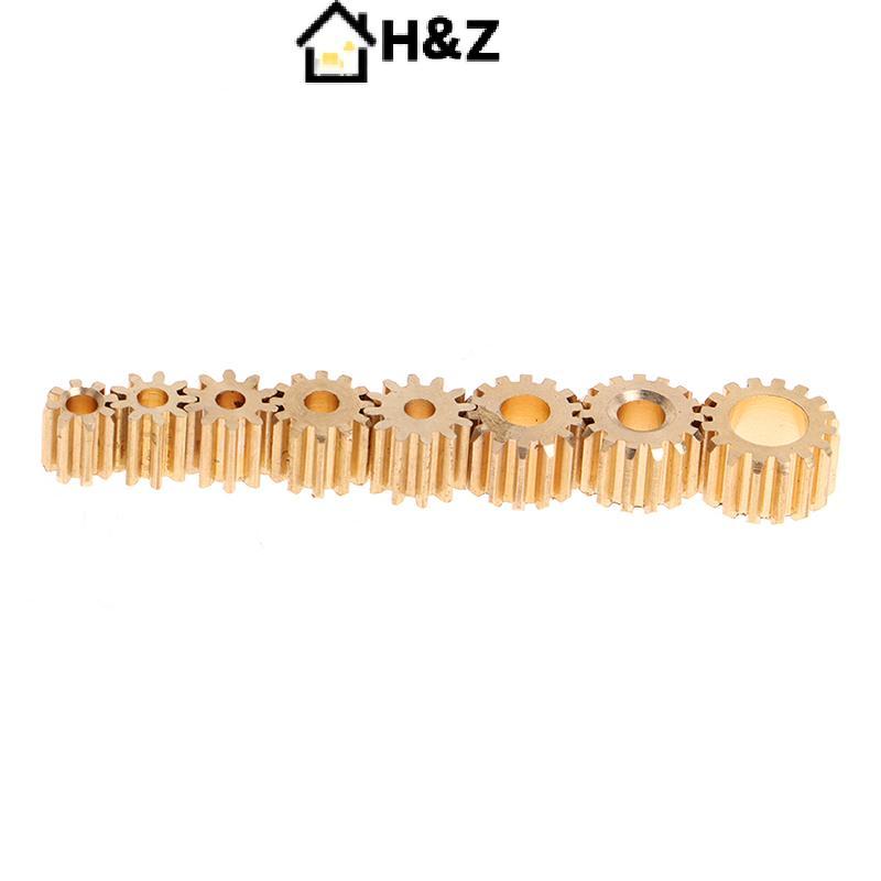 H & Z 0.5M Modulus 8T 9T 10T 11T 12T 14T 15T 16T ฟันเกียร์ทองแดงสําหรับแกนเกียร์ Fit 1.98 มม.2.3 มม.