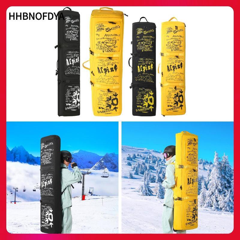 [hhbnofdya] Rolling Ski Bag Backpack Holder,Toteกระเป๋าเดินทาง,Snowboard Bag with Wheels Organizer for Trips Air Travel Accessories Flying