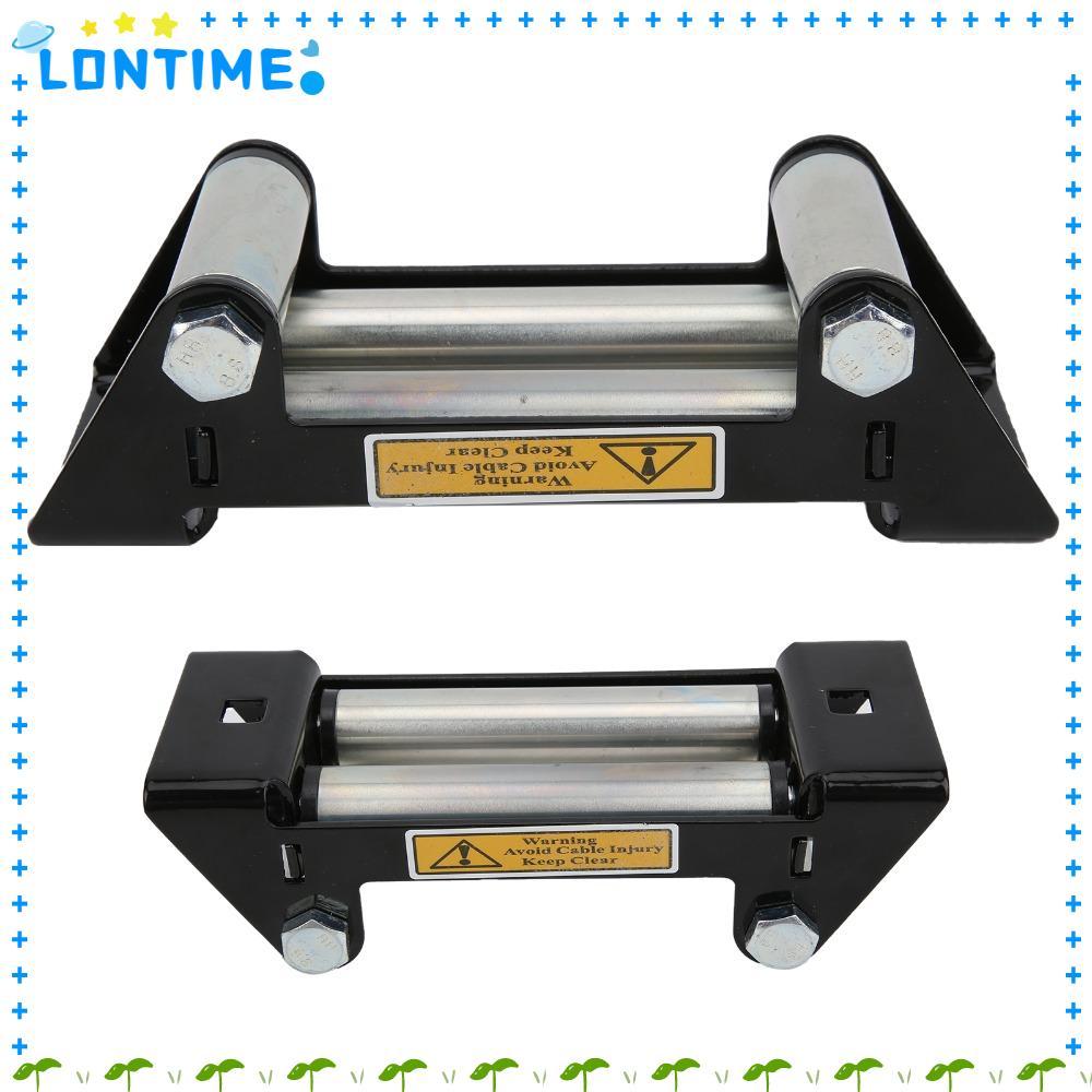 LONTIME Winch Roller Fairlead, Bolt Pattern Mount Iron สังกะสีชุบ Universal Winch Fairlead, Universa