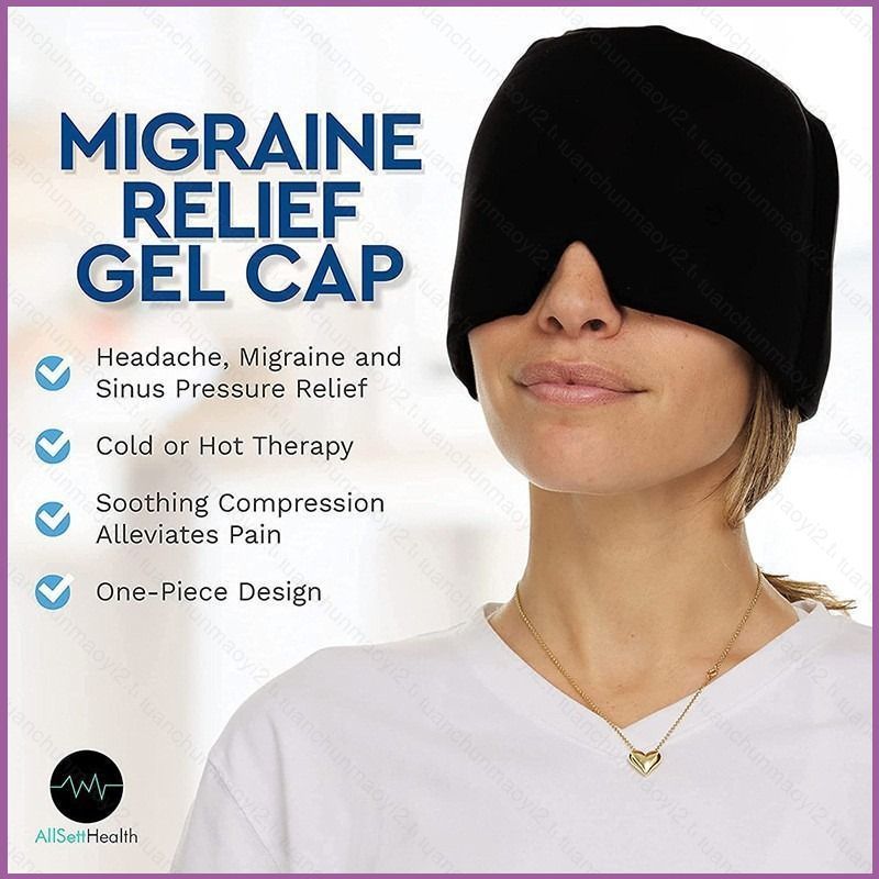 เจลฉนวนกันความร้อน MIGRAINE RELIEF GEL CAP ปวดหัวไมเกรนและไซนัสหมวกบรรเทาความดัน