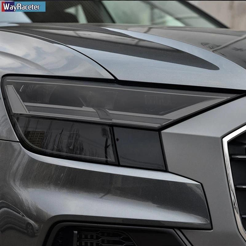 ไฟหน้ารถป้องกันฟิล์มรมควันสีดํา TPU สติกเกอร์สําหรับ Audi Q2 Q3 F3 8U Q5 FY 8R Q7 4M Q8 SQ2 SQ5 SQ8 
