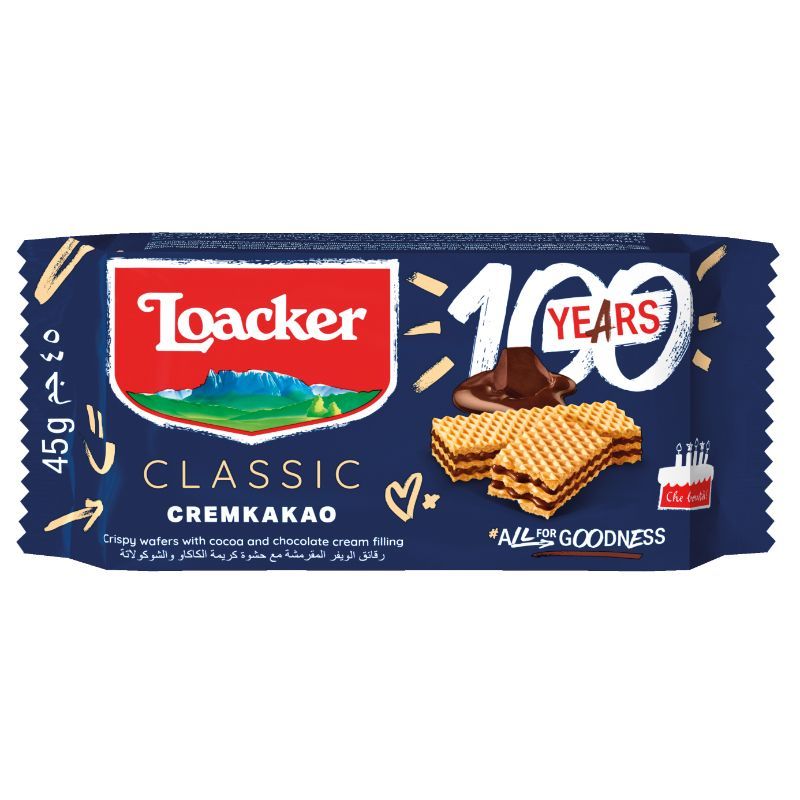 ล็อคเกอร์เวเฟอร์โกโก้ 45กรัม Loacker Wafer Cocoa 45g.