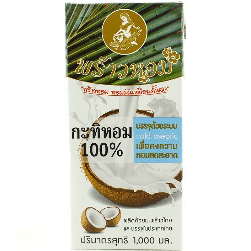 พร้าวหอมกะทิยูเอชที 1000มล. Praohom Coconut Milk 1000ml.