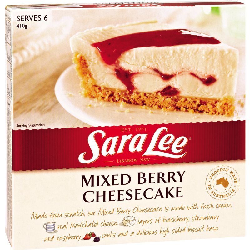 ซาร่าลีมิกซ์เบอร์รี่ชีสเค้กแช่แข็ง 410กรัม Saralee Mixed Berry Frozen Cheesecake 410g.