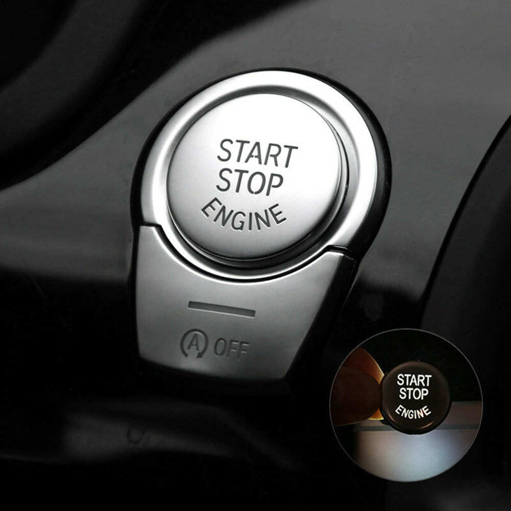 [FAIRLAND-TH] 2 ชิ้น Chrome Engine Start Stop Push Switch ฝาครอบปุ่มสําหรับ BMW 5 Series F10 F07