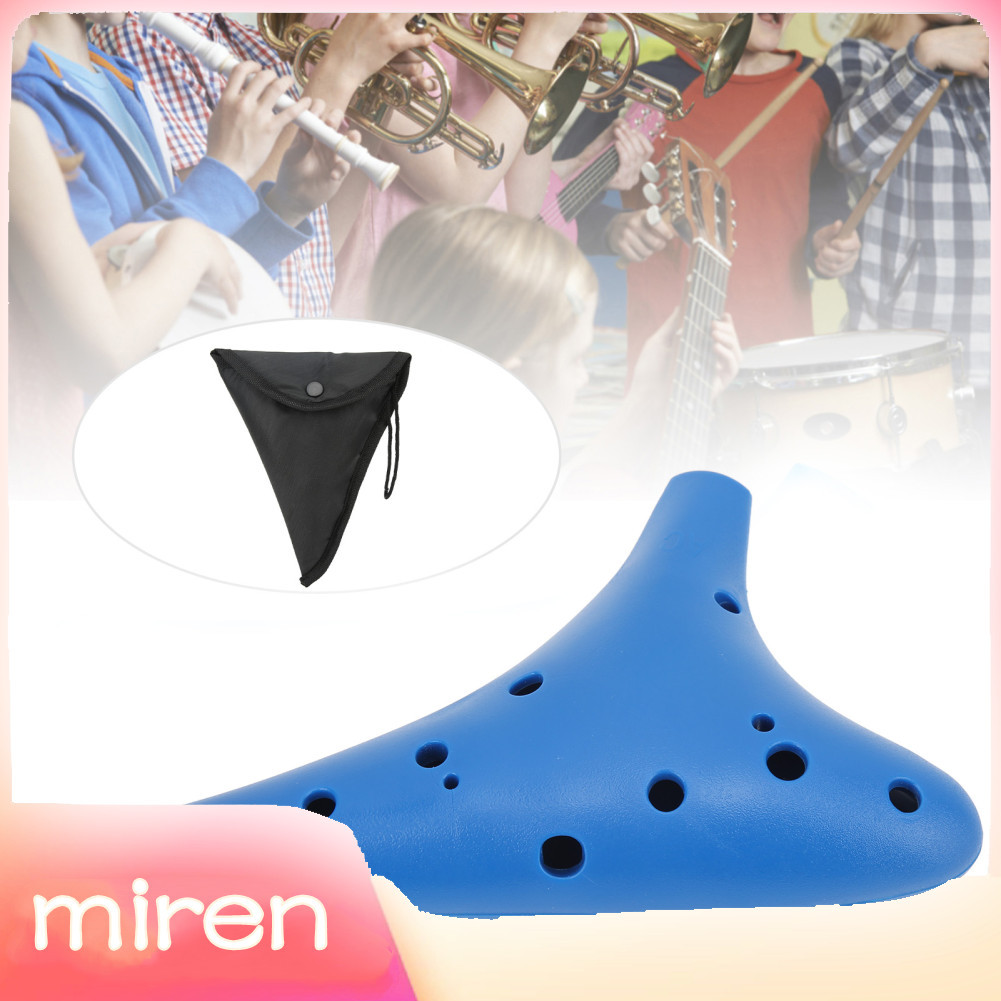 Miren-th Julihai Ocarina 12 หลุม Alto C พลาสติกเครื่องมือลมสำหรับผู้เริ่มต้นประกอบด้วยโน้ตดนตรีและขา