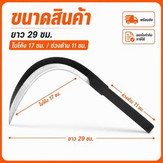 เคียวตัดปาล์ม ไม่มีด้าม ใบเคียวเหล็กแข็ง คมโค้ง ตัดทางปาล์ม ตัดกิ่งไม้ งานสวน ขนาดยาว 29 ซม. ต่อด้ามใช้งานได้