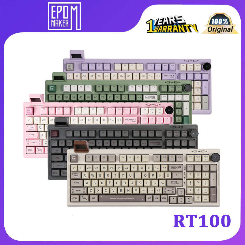 EPOMAKER RT100 คีย์บอร์ดแบบกลไกย้อนยุคพร้อมลูกบิดและคีย์บอร์ดแสดงผลขนาดเล็ก