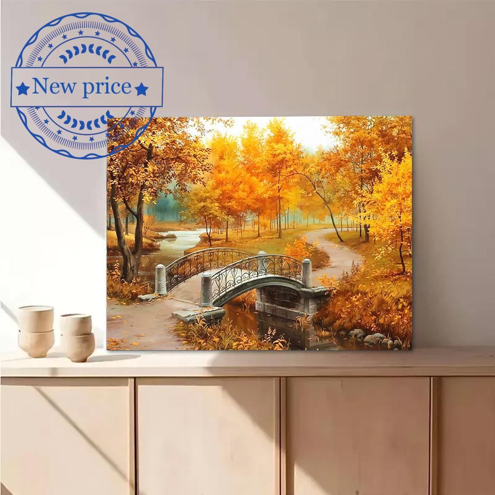 Diy Forest Tree Dot สติกเกอร์ภาพวาด 5d ภาพวาดธรรมชาติผสมทิวทัศน์ J1q6