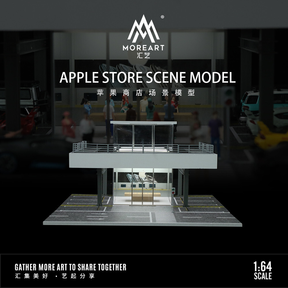 MoreArt 1:64 Apple Store ฉากแสงสําหรับจอแสดงผลและคอลเลกชันและของขวัญTH99 K9PB