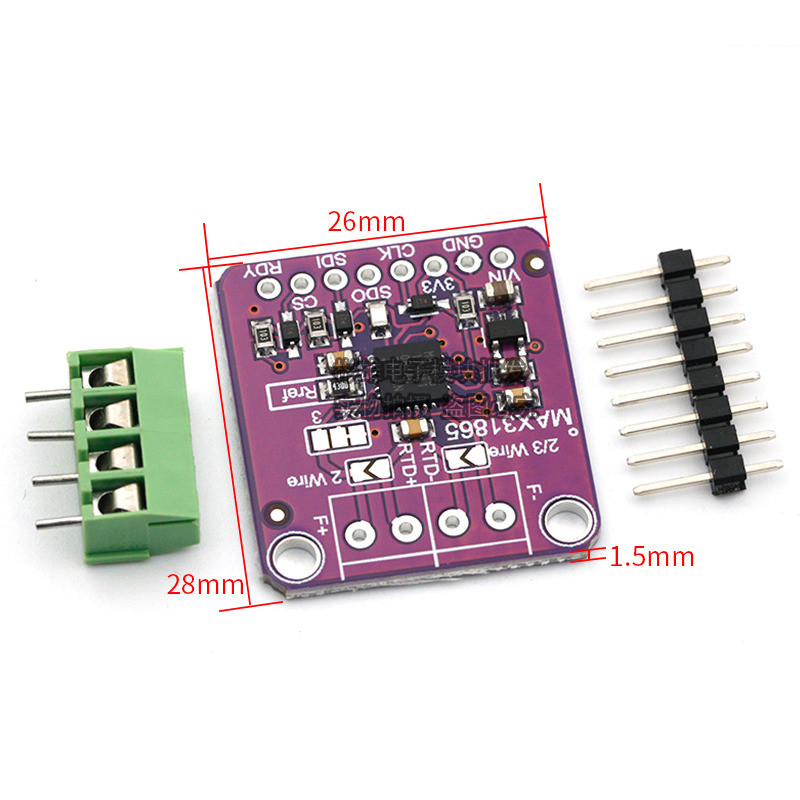 31865 MAX31865 RTD เครื่องตรวจจับอุณหภูมิความต้านทานแพลทินัม PT100 ถึง PT1000 โมดูลเซ็นเซอร์