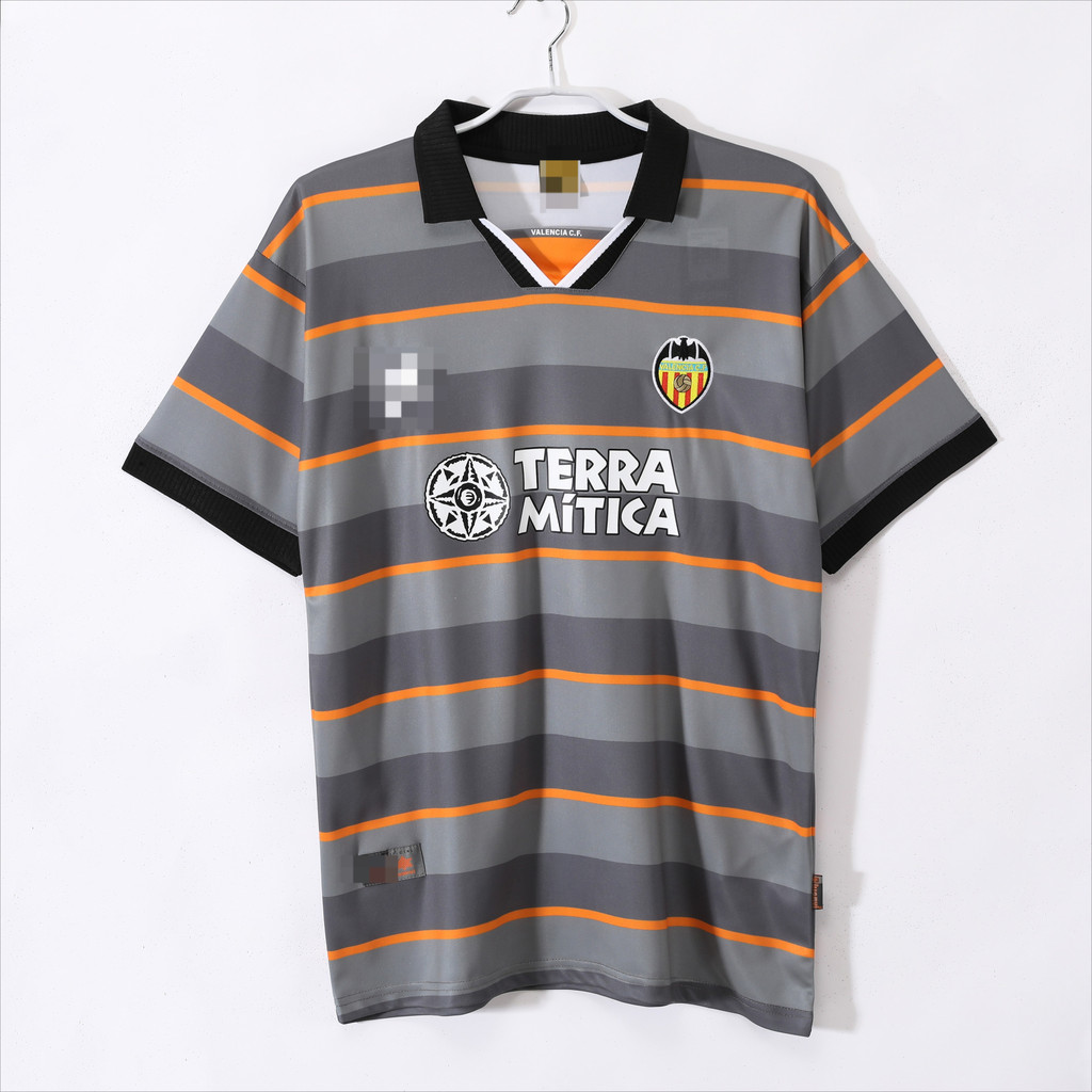 1999-00 Valencia Second away football short Sleeve retro jersey