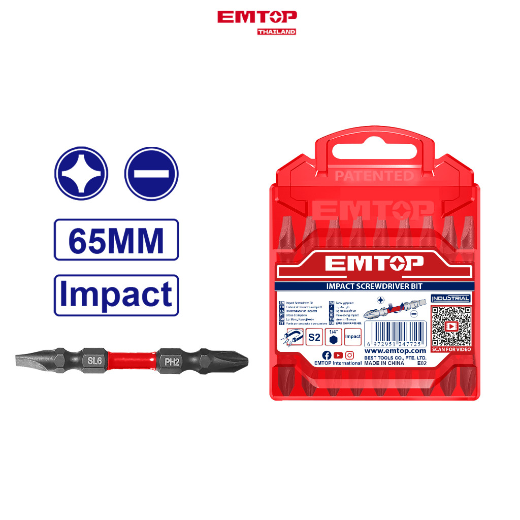 EMTOP Thailand ดอกไขควงกระแทก+/- รุ่น ESBTMHL133