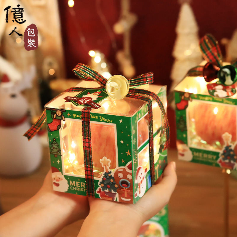 Yiren Christmas Green Style Pane Transparent Apple Box shengdan