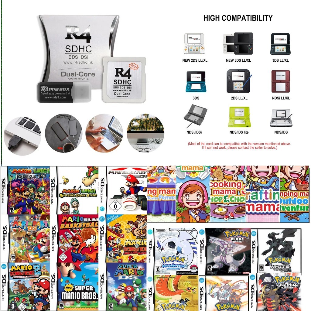 เมม R4 ลงเกมฮิตเต็มเมม พร้อมเล่น เกมฮิตๆ ที่นึกออกเต็มเมม เมม 32GB พร้อมเกม ใช้ได้กับ NDSL DSI 3DS N3DS 2DS DS Ds lite ราคา ถูกที่สุด ดีลบีเคเค แกลเลอรีภาพที่ 4