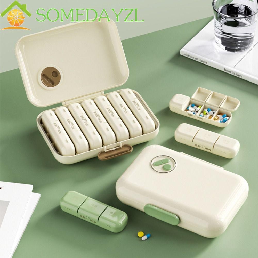 SOMEDAYZL ที่เก็บยา 7 วัน, ป้องกันฝุ่น 21/28 Grid Daily Pill Box, Reusable Moisture-proof Waterproof