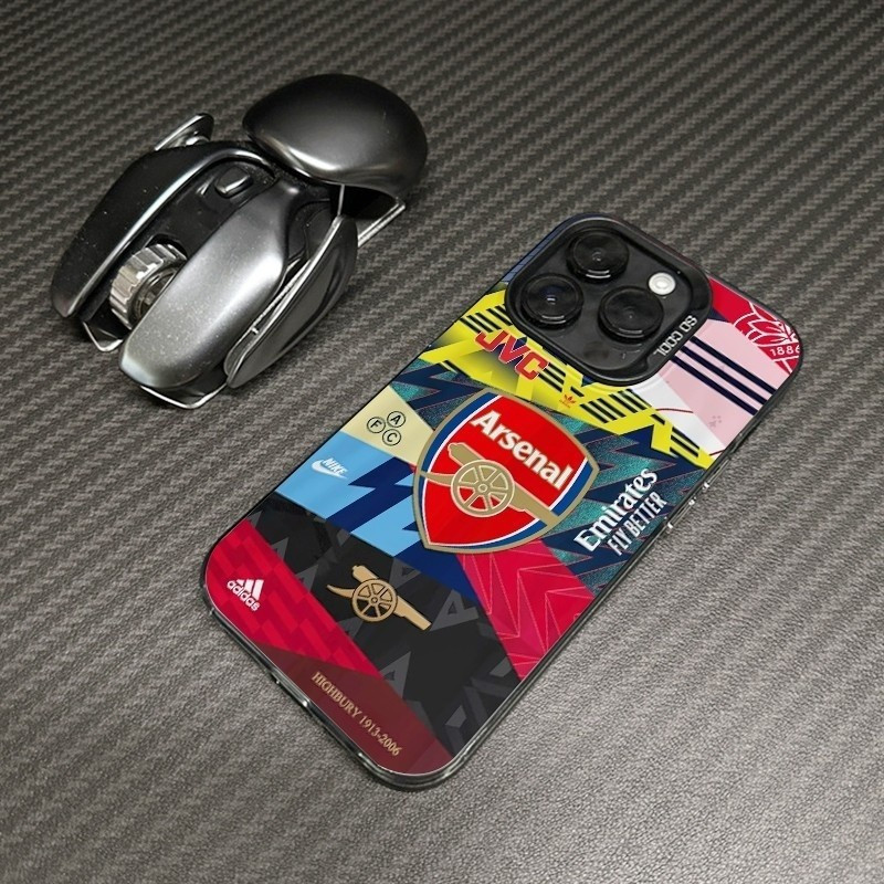 Arsenal ทีมฟุตบอลโลโก้ฟุตบอลเปลือกแข็งกันกระแทกเข้ากันได้กับ IPhone 16ProMax 17ProMax 17 16 15 14 13 12 11 Pro Max เคสป้องกันโทรศัพท์มือถือ 16PLUS 17AIR ป้องกัน XR XS MAX 7/8PLUS