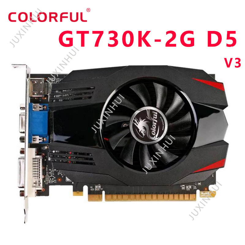 มือสองสีสัน GT730K GT730K 2G D5 V3 GT730K 2G D3graphics การ์ดทอง Colourful GeForce GT730K 2G D3 GDDR
