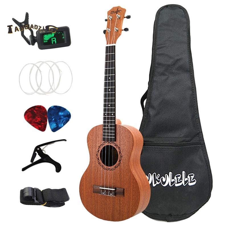 [คุณภาพ T]26 นิ้ว Ukelele Tenor Sapele Acoustic Guitaar Mini Hawaii ครบชุดกีตาร์ Ukulele สําหรับผู้เ