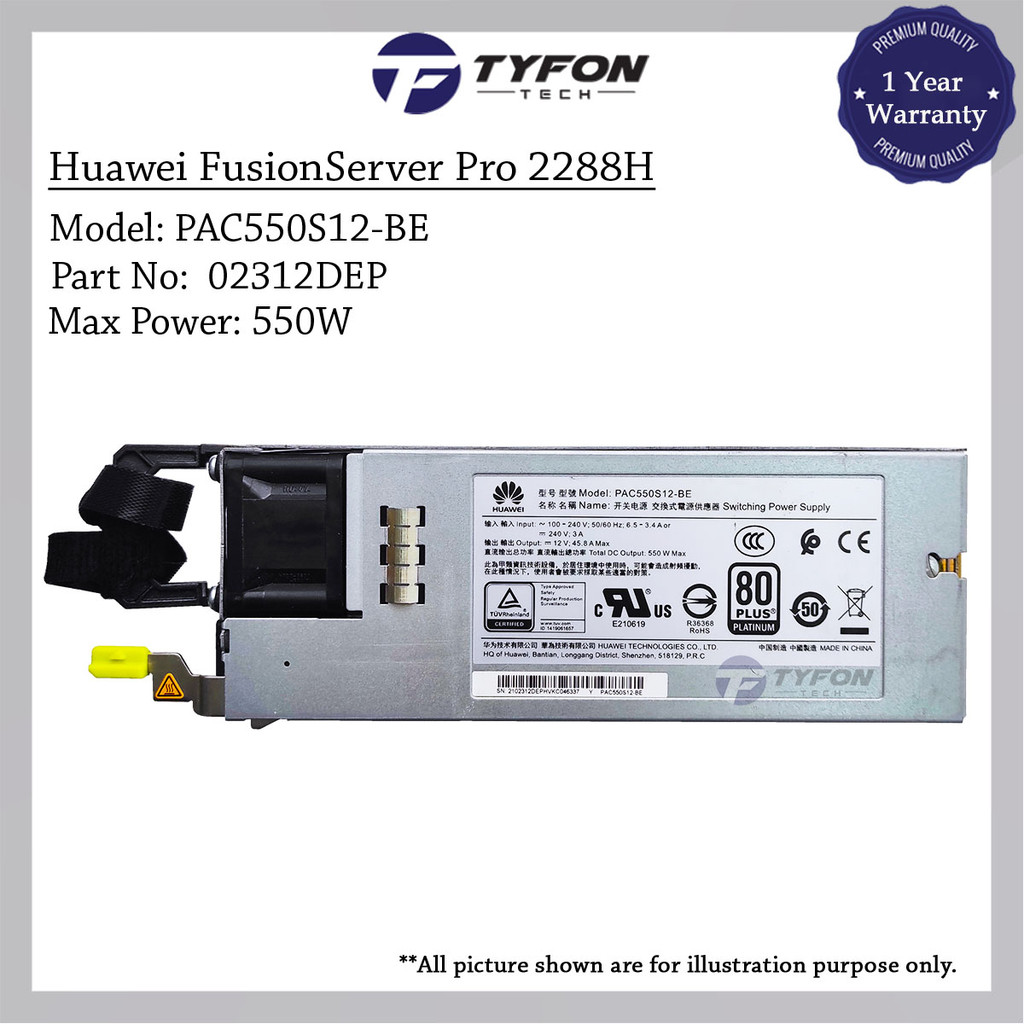 Huawei FusionServer Pro 2288H V5 550W Server Power Supply 02312DEP PAC550S12-BE
