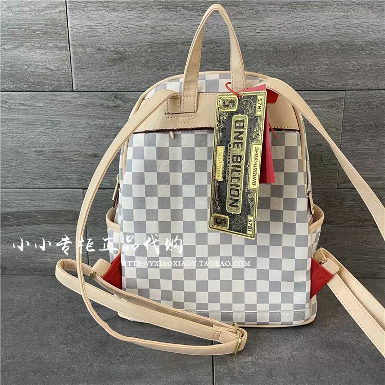 SprayGround Counter ของแท้ 21 Ladies SG Shark Mouth Classic Plaid Backpack W0735718