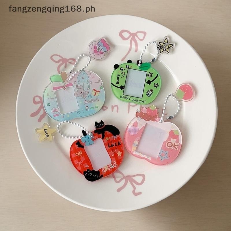 F8PH การ์ตูนอะคริลิค 1 นิ้ว ID Photo ฝาครอบป้องกันพวงกุญแจน่ารักการ์ตูนผู้ถือบัตรชุดแสดงจี้พวงกุญแจ 