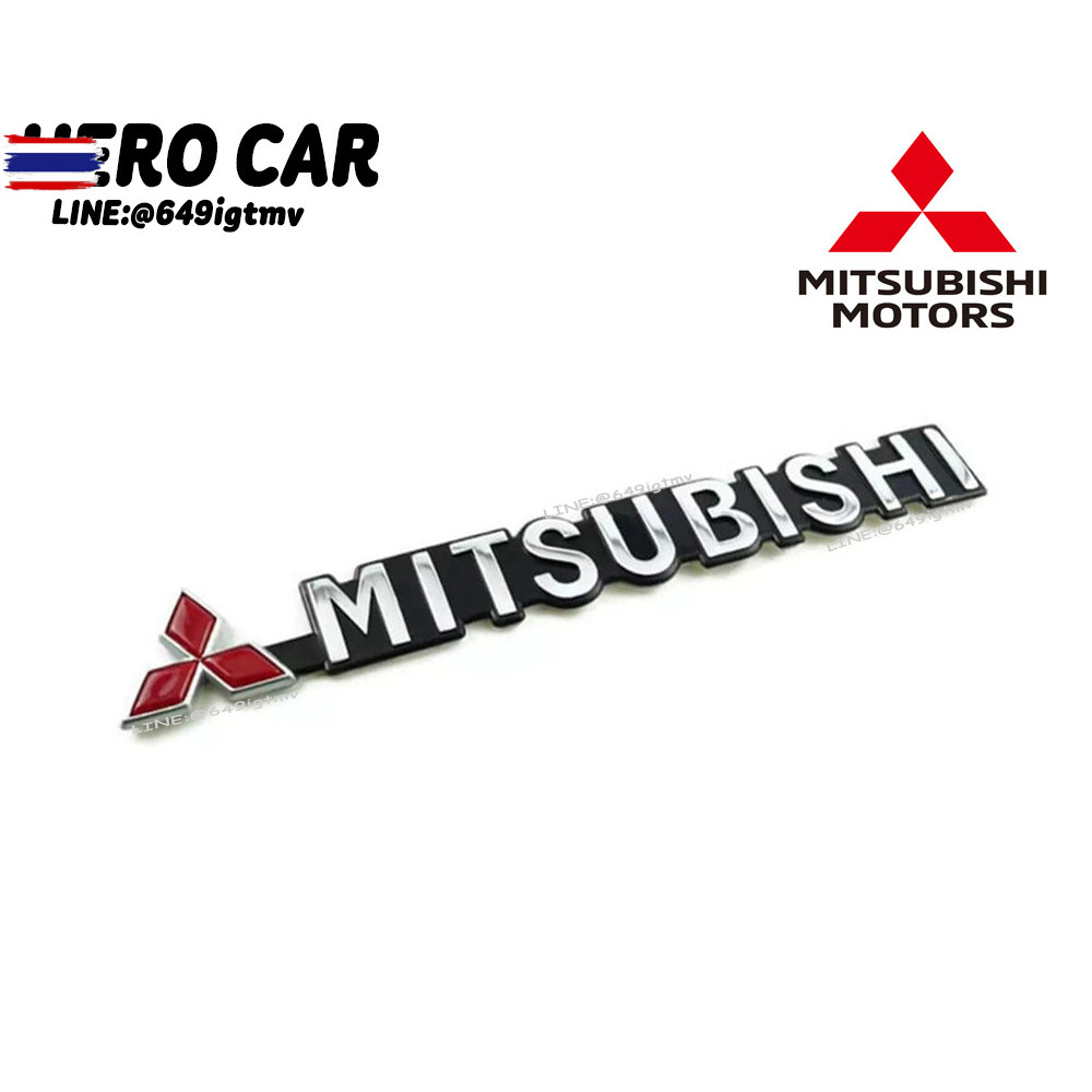 โลโก้ LOGO MITSUBISHI สีเงินขอดำ ติดรถยนต์ MITSUBISHI ได้ทุกรุ่น​