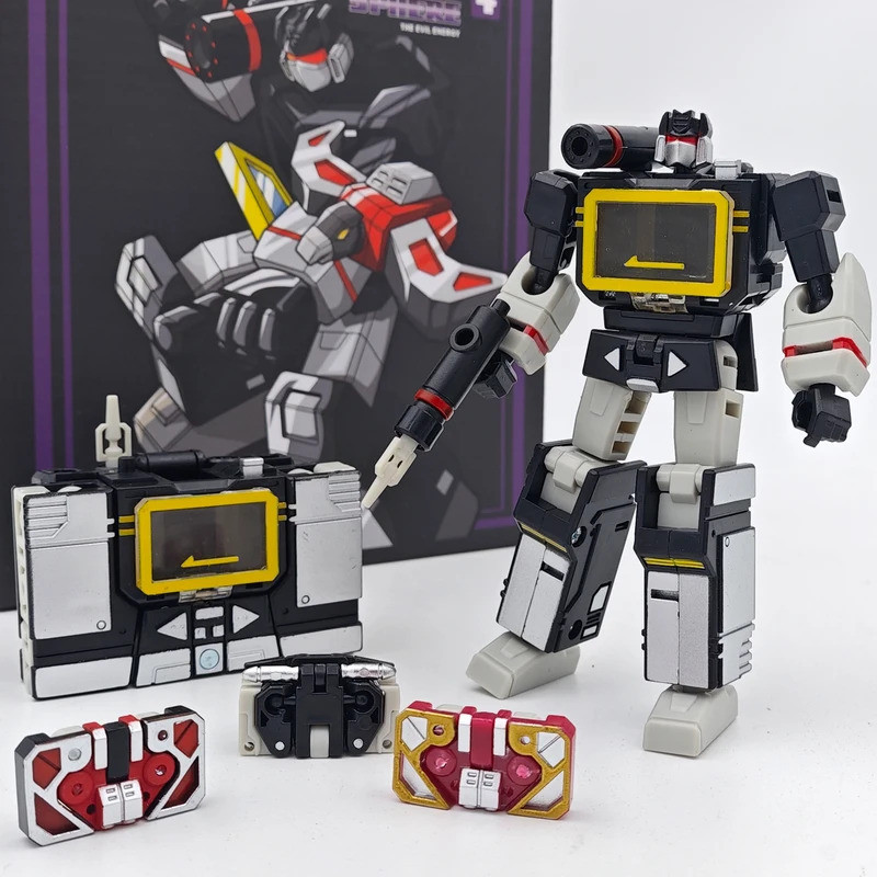 PT-04 สีดํา Soundwave PT04 PT04B Transformation เทป G1 Mini Pocket War KO DX9 Action Figure หุ่นยนต์