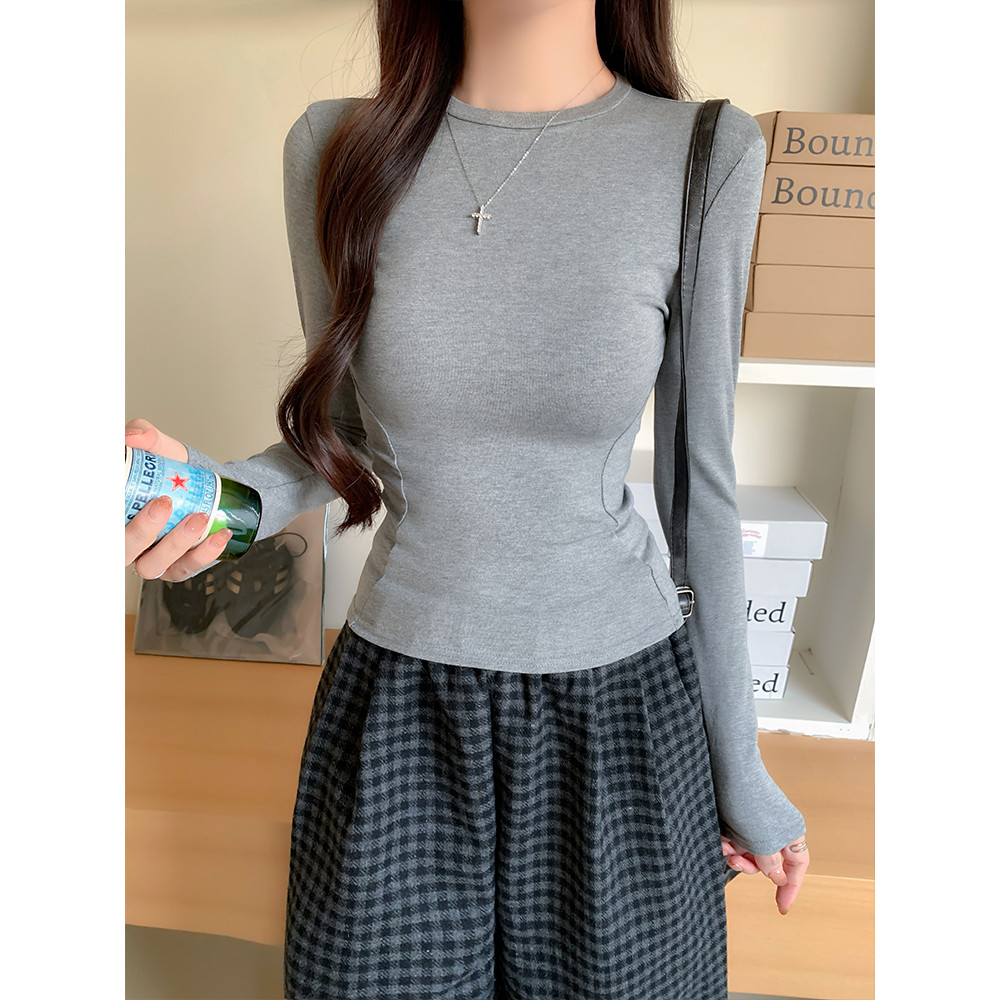 Moses Queen/Queen of Mercy เสื้อยืดคอกลมแขนยาวผ้าคอตตอนแท้สไตล์เกาหลี ทรงตรง สำหรับผู้หญิง - รูปที่ 3