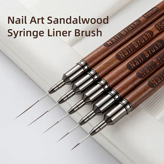 ก้านไม้จันทน์ แปรงปากกาเพ้นท์เล็บ Nail Liner Brush 6/9/12/15/18 มม. DIY