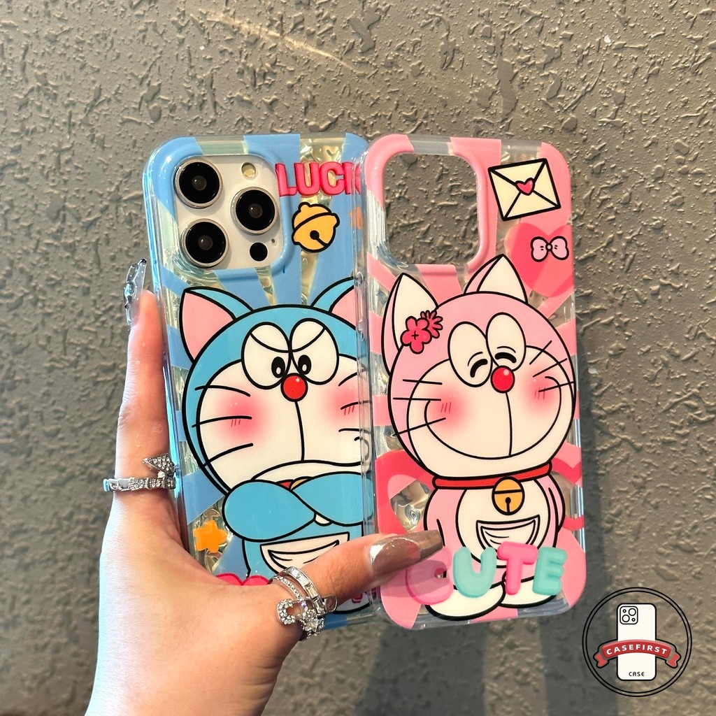 การ์ตูนรักหัวใจคู่รักโดราเอมอน เคส Samsung A06 A25 A32 A02s A12 A54 A55 A05 A15 A13 A04 A14 A34 A04s A24 A50 A52 A23
