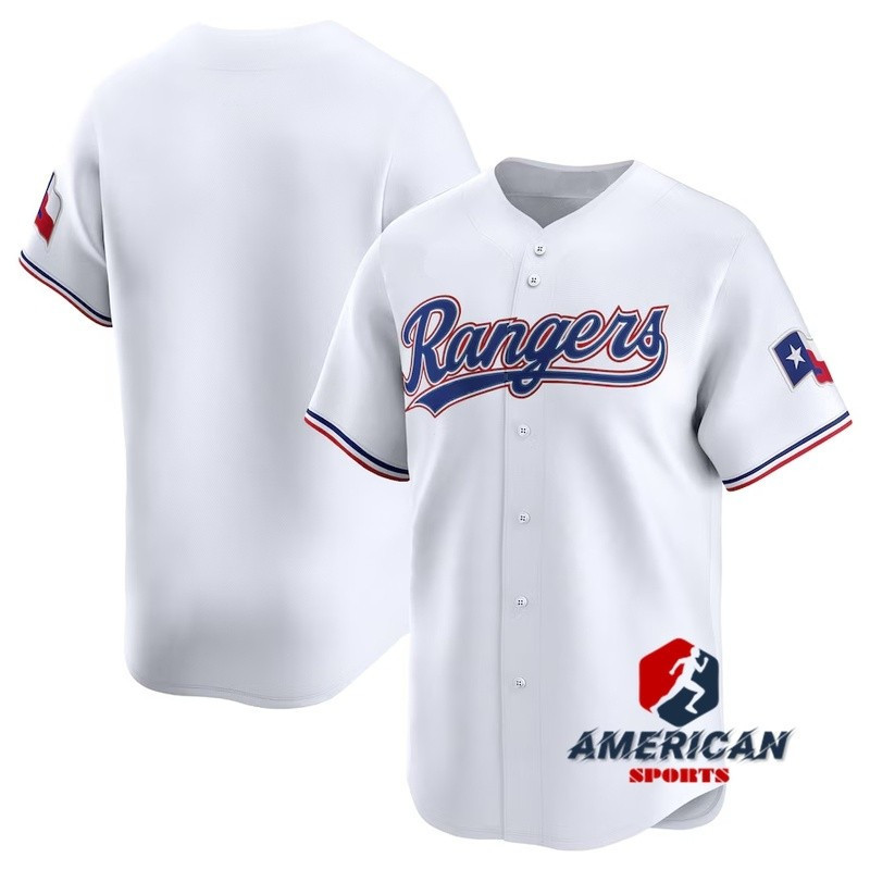 เสื้อแข่ง MLB Texas Rangers 2023 สําหรับผู้ชายสีขาว 2023 World Series Baseball Blank Jersey
