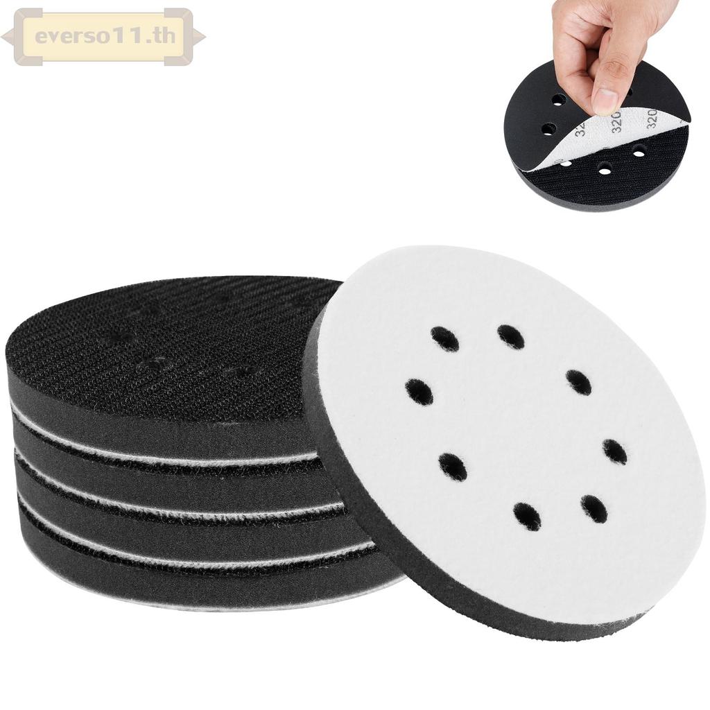 5 ชิ้นฟองน้ําบัฟเฟอร์แผ่น 5 นิ้ว 8 หลุม Hook และ Loop Soft Orbital Sander ฟองน้ําเบาะ Sander บัฟเฟอร์ Backing Pad สําหรับขัด SHOPTKC6723