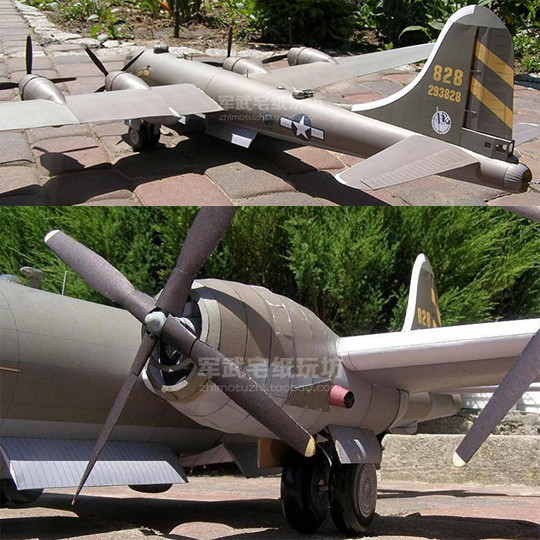 American B29 Super Air Fortress Bomber Paper Model 1: 33 เครื่องบินรุ่น Military House Handmade DIY
