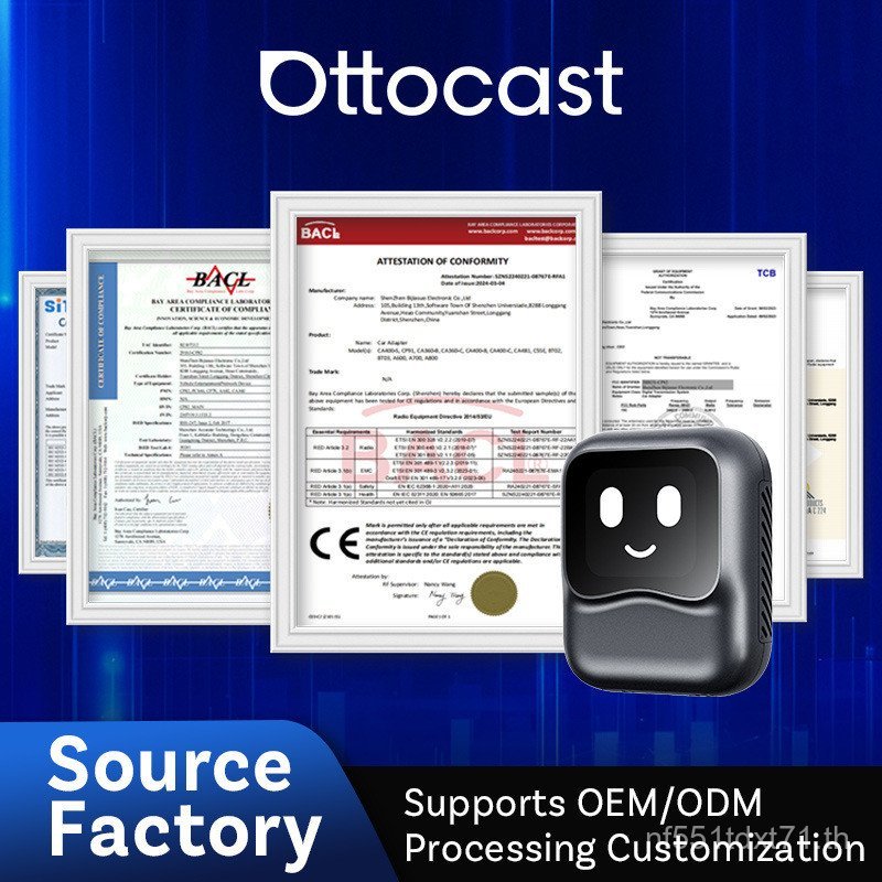 Ottocast线无线CarPlay车AI Box ChatGPT4.0 เสียงแบบโต้ตอบ NANONANO สมาร์ทโฟนกล่อง Y0N4