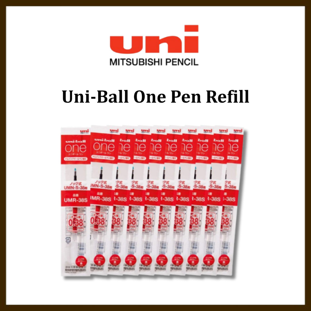 Mitsubishi Pencil Gel Ballpoint Pen Refill Uniball One 0.38 Red Pack of 10 UMR38S.15