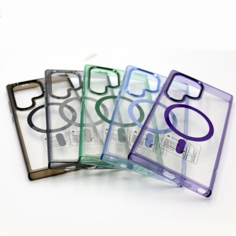Mobest Case เคสแม่เหล็กหลังใส ขอบสี ชาร์จแม่เหล็ก สำหรับรุ่น Samsung  galaxy S25 Ultra
