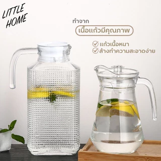 LITTLEHOME เหยือกน้ำ เหยือกแก้ว ผลิตจากแก้วใส ขนาด 1100-1800ml มีให้เลือกหลายขนาด (A0)
