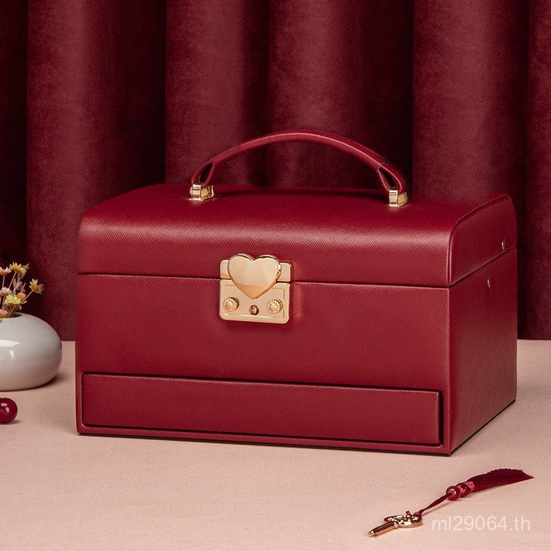 สร้อยคองานแต่งงาน Tidy-up กล่องเครื่องประดับแบบพกพาแหวนกล่องเก็บใหม่สร้อยข้อมือขนาดเล็ก High-End ล็อ