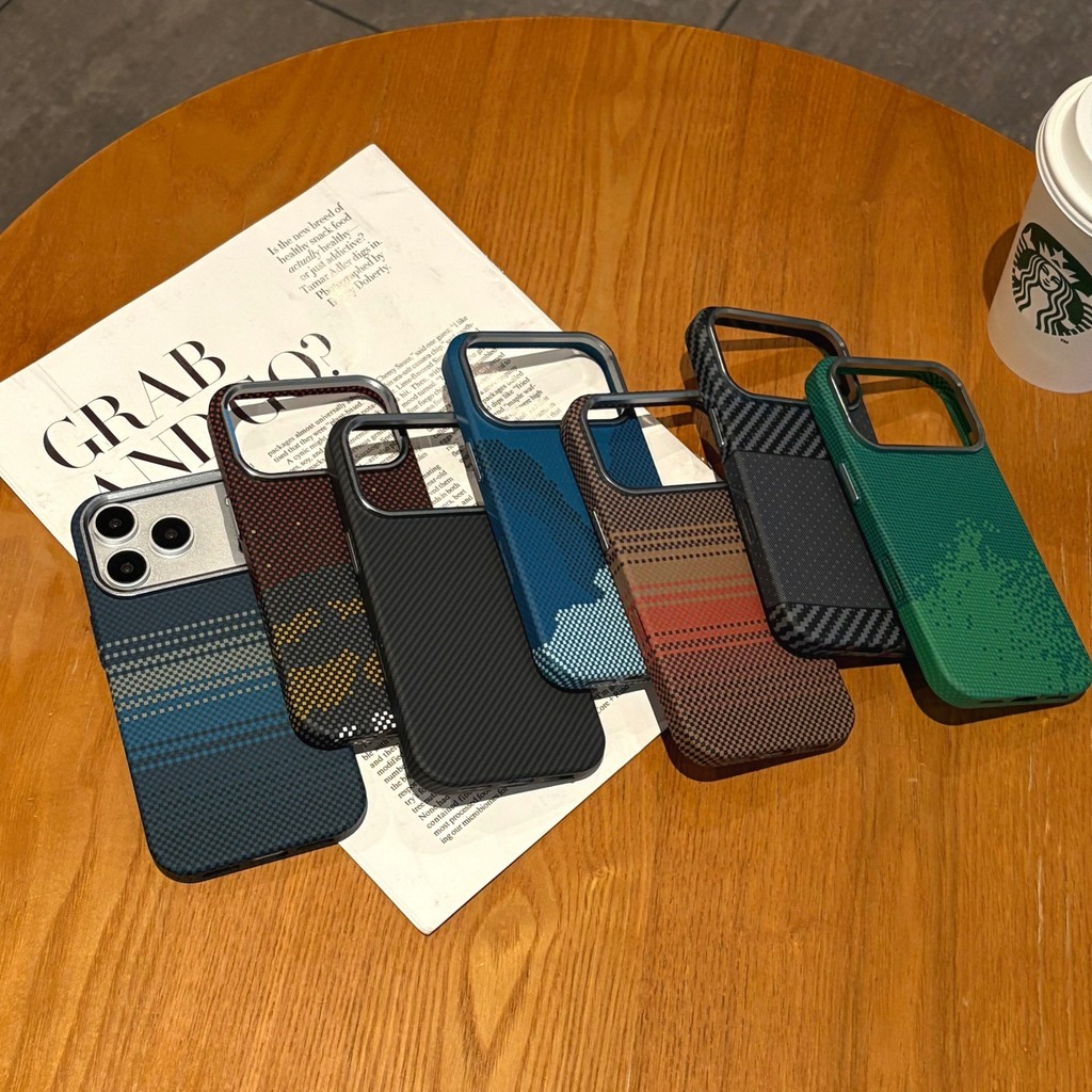 แม่เหล็กดูดคาร์บอนไฟเบอร์บางเฉียบเหมาะสําหรับ ไอโฟน 12 13 14 15 16 17 มือโปร สูงสุด อากาศ เคสโทรศัพท์เคฟล่าร์เคสป้องกันเลนส์โลหะ