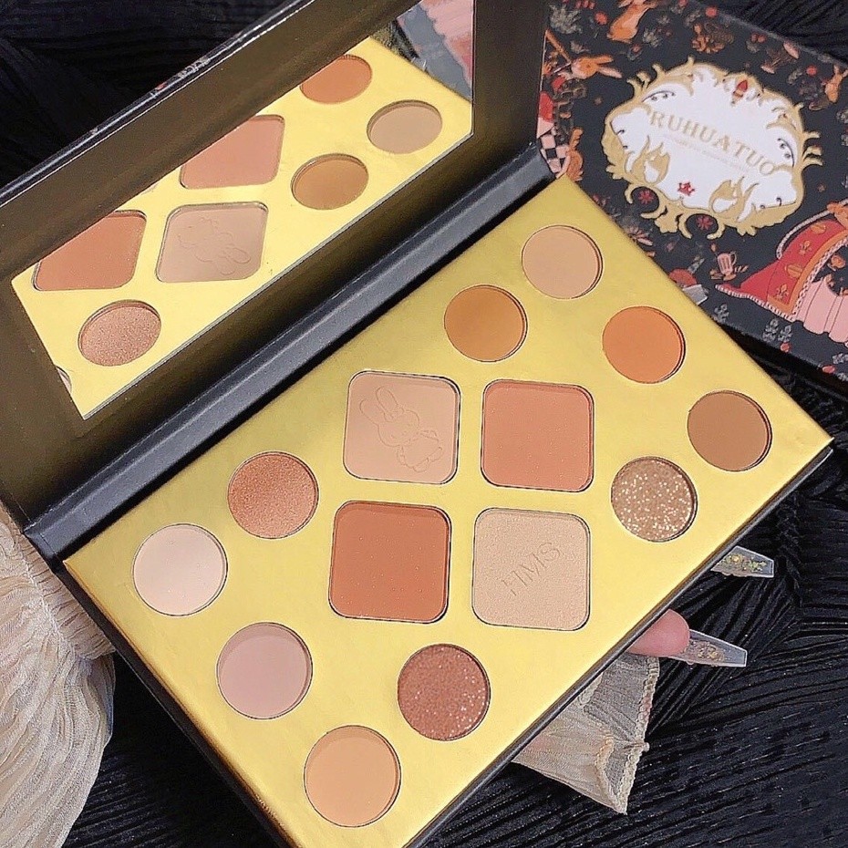 RUHUATUO 173 พาเลทอายแชโดว์ 14 สี บลัชออน เฉดดิ้ง ไฮไลท์ เนื้อใยไหม ประกายชิมเมอร์ โทนสีสวย สีชัด ติดทนกันน้ำ Eye Shadow
