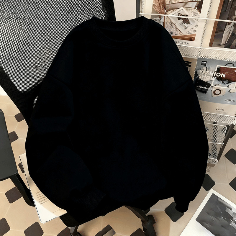 สื้อยืดแขนยาววีสำหรับชาย สไตล์ย้อนยุคอเมริกัน สไตล์休闲 หลวมสบาย รายการใหม่ฤดูหนาวและใบไม้ร่วง - รูปที่ 3