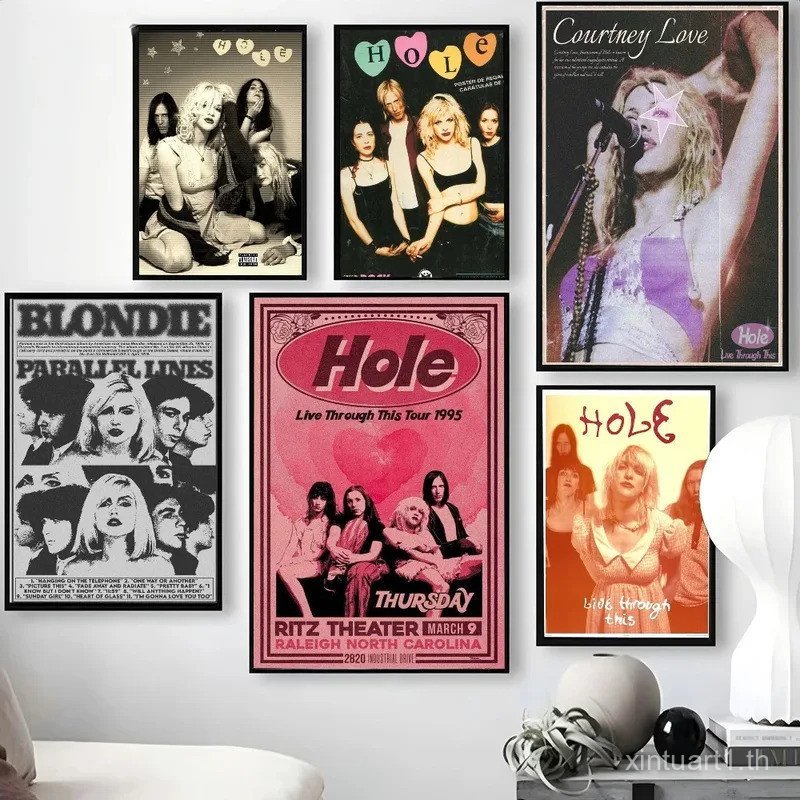 โปสเตอร์ศิลปะ Alternative Rock Band Hole สำหรับตกแต่งบ้าน เหมาะกับห้องนั่งเล่น ห้องครัว และร้านอาหาร