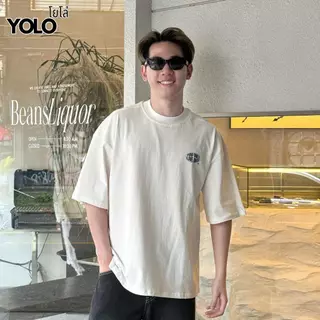 YOLO เสื้อเชิ้ต OVERZISE เสื้อยืดผู้ชาย เสื้อยืดสีพื้น แขนสั้น ใส่ สบาย ไม่ร้อน Y2563