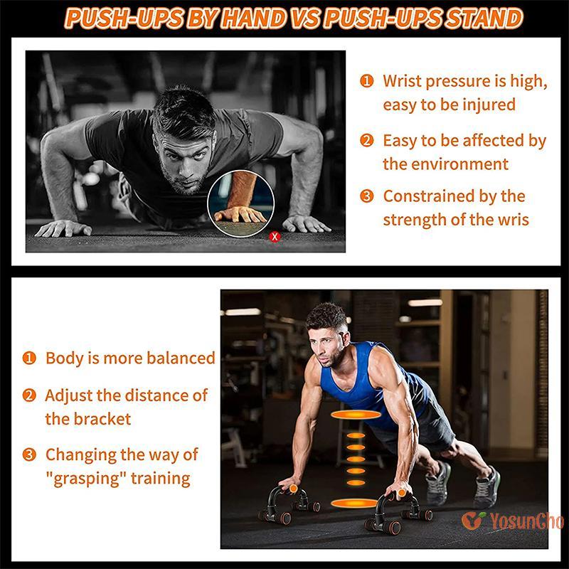 YosunChoker] 1 คู่ลื่น Push-up Support H-shaped Strong Pushup Bars Calissthenics Parallel Bars Muscl