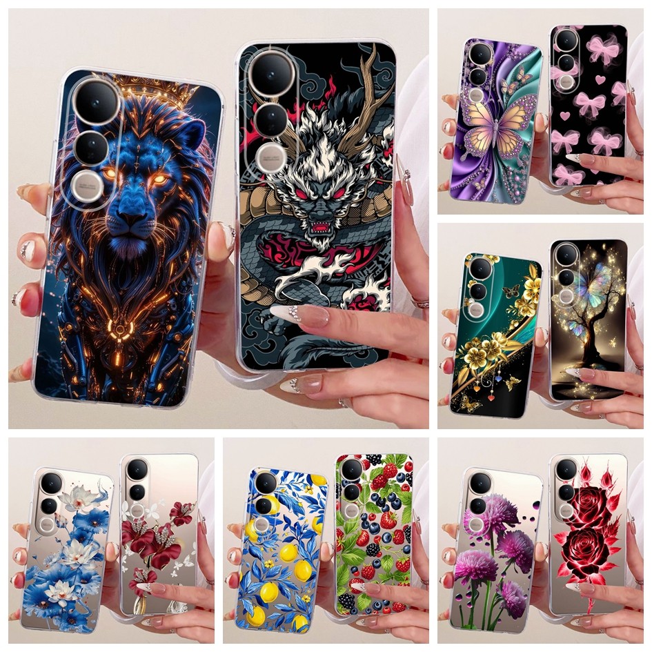เคสซิลิโคนใสสําหรับVivo V50 Lite 4G 5G V2441 V2440 หรูหราทาสีSoft TPUฝาครอบโทรศัพท์สําหรับVivo V50 V