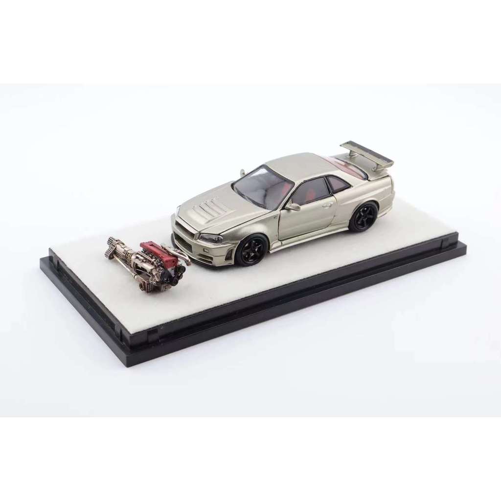 Sasha รถรุ่น PGM 1: 64 Nissan GTR R34 Z Tune โลหะผสมเปิดประตูคอลเลกชันเครื่องประดับ