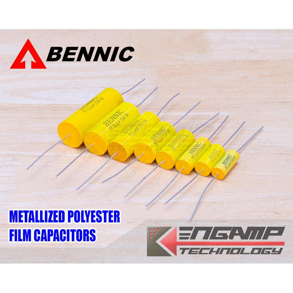 (มีตัวเลือก) [F-CAP] BENNIC METALLIZED POLYESTER FILM CAPACITORS 1uF 1.5uF 2.2uF 3.3uF 4.7uF 6.8uF 1