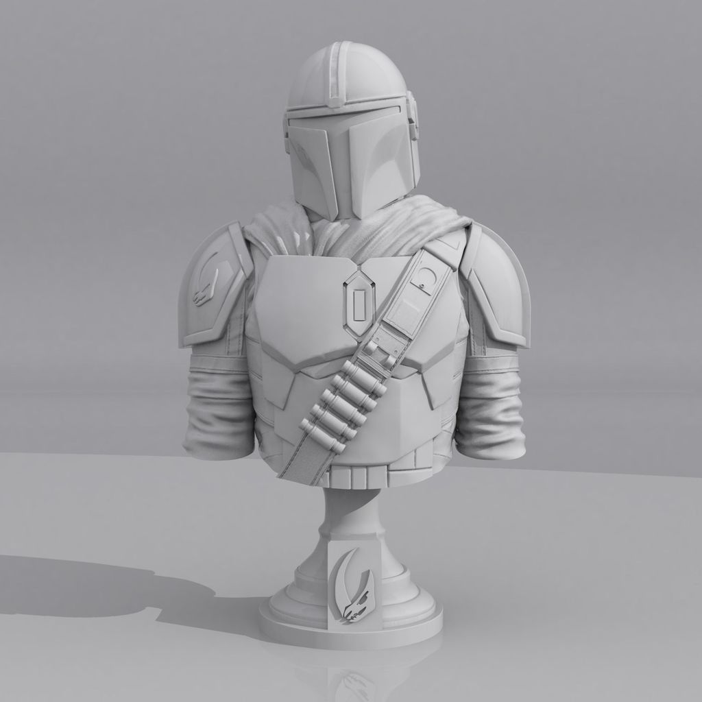 70MM Mandalore Bust Tree Wax Plain Model Bust M7VQ