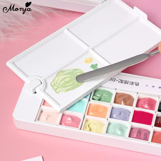 Monja Nail Art UV Gel Polish 18สี Palette กล่อง Pat Ombre สีไล่ระดับสีภาพวาดวาด เล็บออกแบบเครื่องมือ